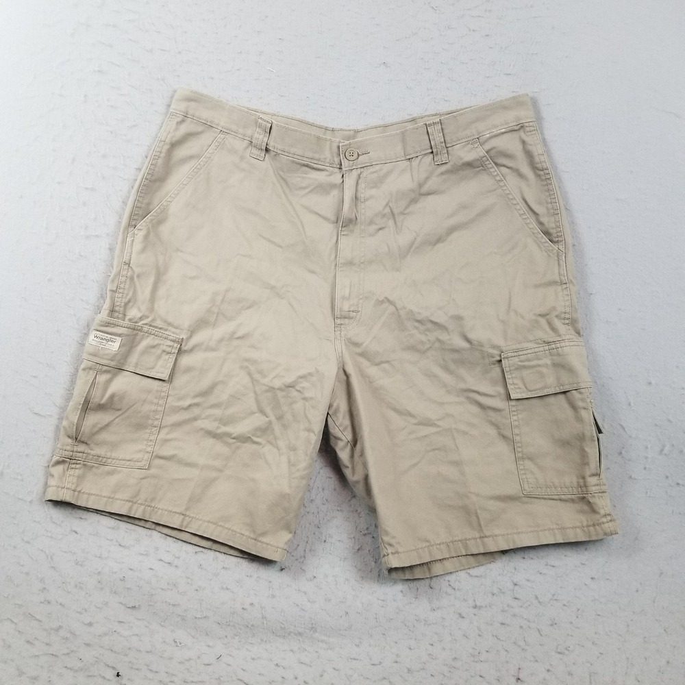 Wrangler Cargo Shorts Mens 42 Beige Cotton Canvas Relaxed Fit 11 Inseam‎ Outdoor
